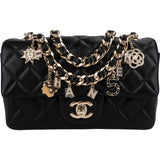 Chanel Quilted Lambskin Coco Lucky Charms Single Flap Crossbody Bag