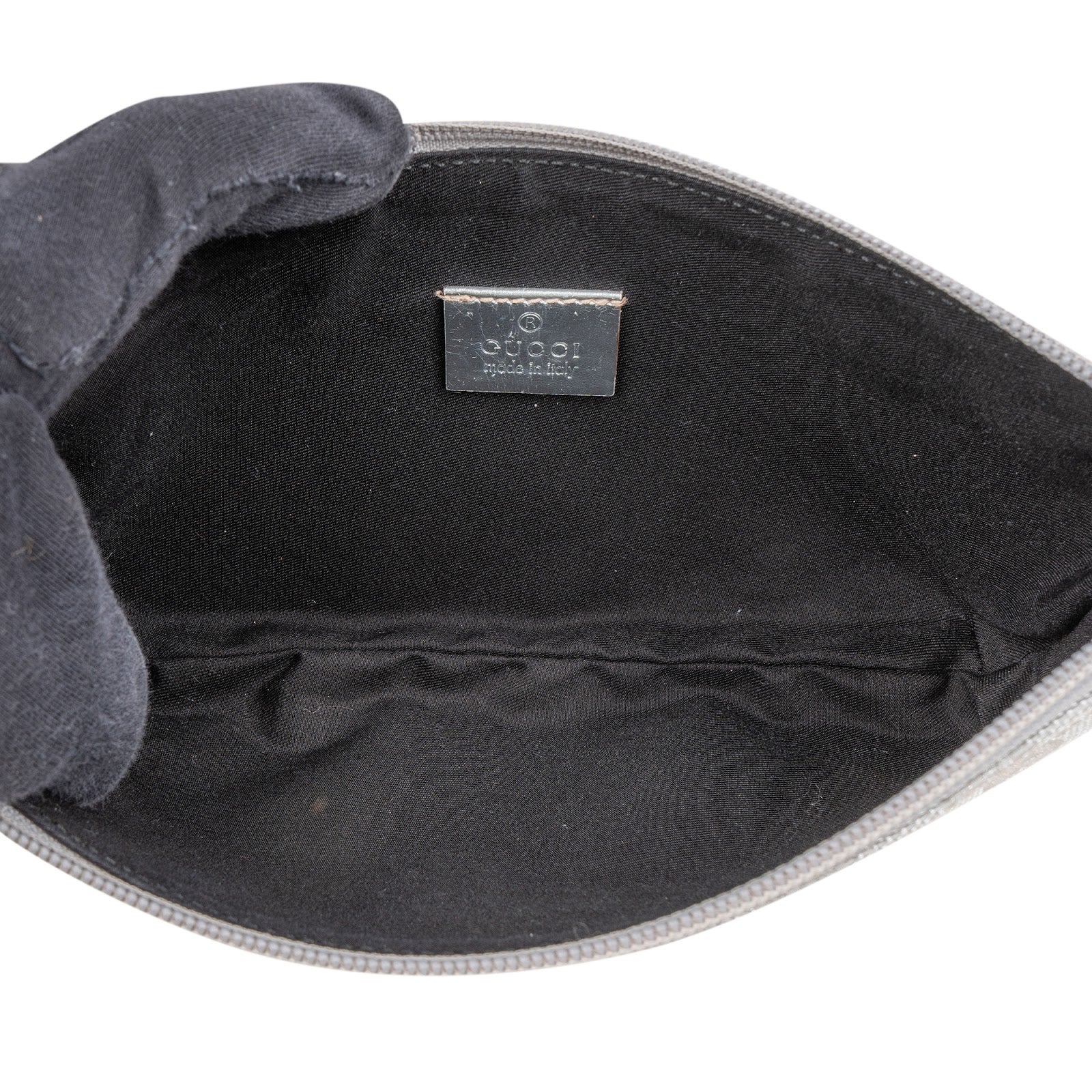 Gucci Silver Monogram GG Pochette Handbag - vintageandkickz