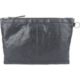 Balenciaga Grey Arena Leather Classic City Clip Clutch