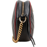 Gucci Quilted Leather Bicolor GG Marmont Round Crossbody Bag
