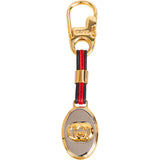 Gucci Web Stripe Interlocking G Keychain Key Holder Bag Charm
