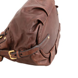 Prada Brown Calfskin Leather Hobo Shoulder Bag