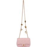 Chanel Quilted Lambskin Rectangular Heart Charms Single Flap Crossbody Bag