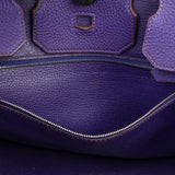 Hermès Iris Purple Taurillon Clemence Palladium Birkin 35 Handbag