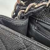 Chanel Quilted Caviar Leather Palladium Jumbo Single Flap Crossbody Bag