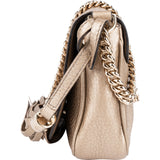 Gucci Pebbled Metallic Leather Soho Mini Saddle Chain Crossbody Bag