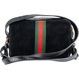 Gucci Suede Crinkled Patent Leather Ophidia Small Crossbody Bag
