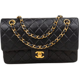 Chanel Quilted Lambskin Medium 24K Gold Double Flap Shoulder Bag