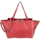 Valentino Garavani Leather Rockstud Shopper Shoulder Bag