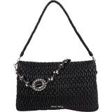 Miu Miu Matelassé Nappa Leather Hobo Crystal Embellishment Shoulder Bag