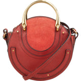 Chloé Suede & Leather Metal Handle Small Pixie Crossbody Handbag