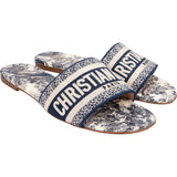 Christian Dior Multicolor Leather Toile de Jouy Dway Slide Sandals (36)