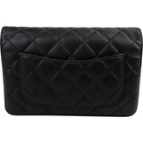 Chanel Quilted Lambskin Palladium Wallet On Chain Crossbody Bag