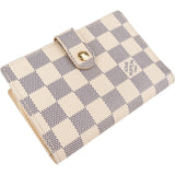 Louis Vuitton Monogram Damier Azur Canvas Clip Vertical Compact Wallet