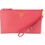 Prada Pink Saffiano Leather Small Pochette Wristlet Clutch