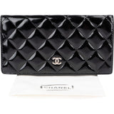 Chanel Quilted Patent Leather Timeless CC Long Flap Wallet