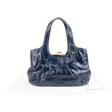 Coach Patent Leather Ergo Pleated Framed Satchel Shoulder Bag
