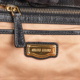 Miu Miu Black Matelassé Nappa Leather Tote Handbag