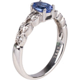 Handcrafted Oval Tanzanite Diamond 750 Gold Ring (#54)