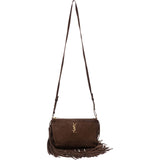 Yves Saint Laurent Brown Suede Fringe Crossbody Bag