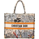 Christian Dior Embroidered Canvas Dioriviera Tropical Book Tote Handbag