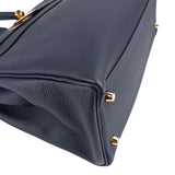 Hermès Blue Nuit Togo Leather Gold Kelly 32 Sellier Handbag