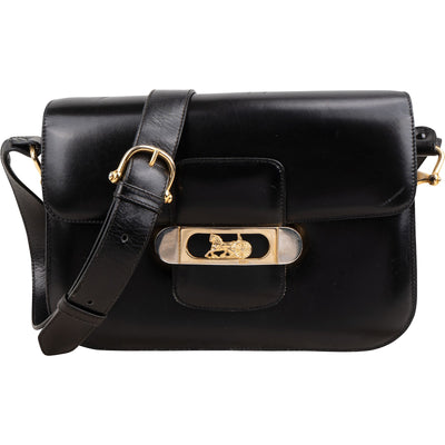 Celine Boxcalf Leather Horse Carriage Flap Triomphe Shoulder Bag