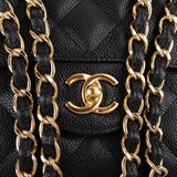 Chanel Quilted Caviar Leather Jumbo Double Flap Crossbody Bag