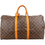 Louis Vuitton Monogram Canvas Keepall 50 Bandoulière Travel Bag