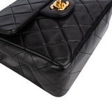 Chanel Quilted Lambskin Mini Rectangular 24K Gold Single Flap Crossbody Bag