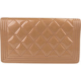 Chanel Quilted Patent Leather Boy Wallet