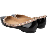 Valentino Garavani Patent Leather Rockstud Ballerina Flats (37)