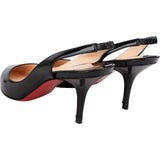 Christian Louboutin Black Patent Leather Corneille Slingback Pumps (39)