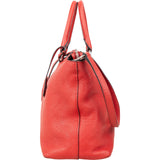 Prada Red Vitello Daino Leather Tote Handbag