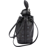 MCM Monogram Visetos Rabbit Drawstring Small Bucket Crossbody Bag