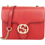 Gucci Pebbled Leather Interlocking GG Small Crossbody Bag