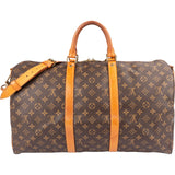 Louis Vuitton Monogram Canvas Keepall 50 Bandoulière Travel Bag