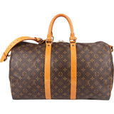 Louis Vuitton Monogram Canvas Keepall 45 Bandoulière Travel Bag - vintageandkickz