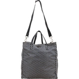 Prada Tessuto Stampato Monogram Saffiano Leather Tote Hobo Handbag