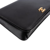 Chanel Noir Boxcalf CC Single Flap Shoulder Bag
