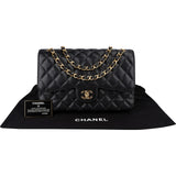 Chanel Quilted Caviar Leather Jumbo Double Flap Crossbody Bag