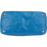 Prada Blue Vitello Daino Leather Tote Shoulder Bag