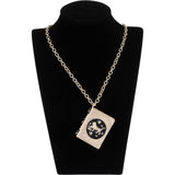 Chanel Gold Tone Leo Book Locket Medallion Necklace B22C