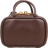 Miu Miu Brown Leather Top Handle Micro Handbag