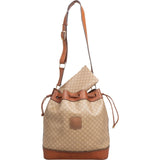 Celine Monogram Macadam Canvas Drawstring Bucket Shoulder Bag
