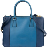 Prada Two Tone Saffiano Leather Galleria Handbag