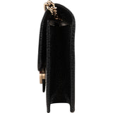 Gucci Pebbled Leather Interlocking GG Wallet On Chain Crossbody Bag