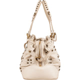 Louis Vuitton Off White Ecru Lambskin Studded Sac Riveting Shoulder Bag