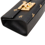 Gucci Grained Leather Padlock Bee Star Print Small Crossbody Bag