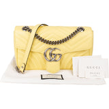 Gucci Bright Yellow Matelassé Leather Marmont Crossbody Bag